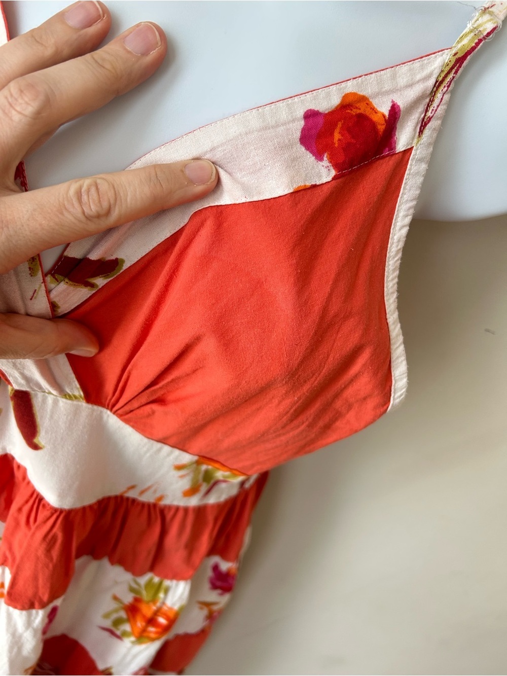 🟢 5 for $25 🟢 100% COTTON Coral Floral Sundress Cottagecore Boho Summer Midi Dre - Picture 6 of 14